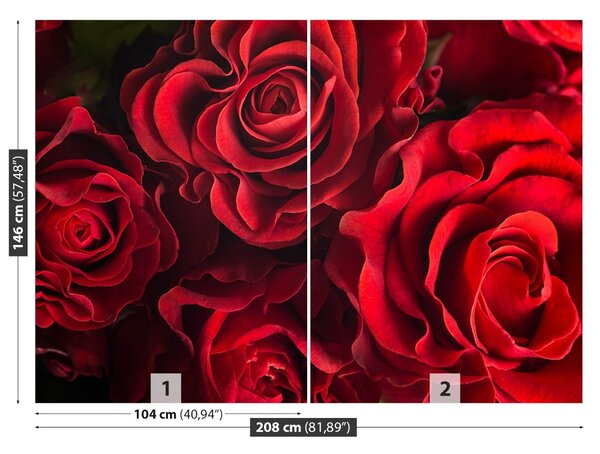 Carta da parati Rose rosse 104x70 cm