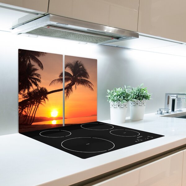 Tagliere in vetro temperato Spiaggia al calare del sole 60x52 cm