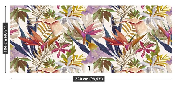 Carta da parati Fiori tropicali 104x70 cm