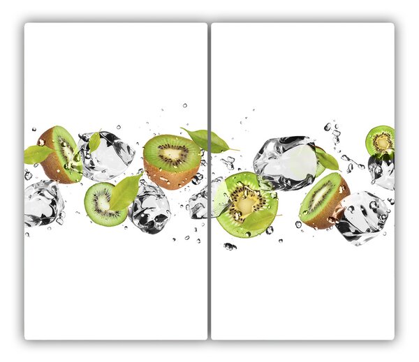 Tagliere in vetro Kiwi e acqua 60x52 cm