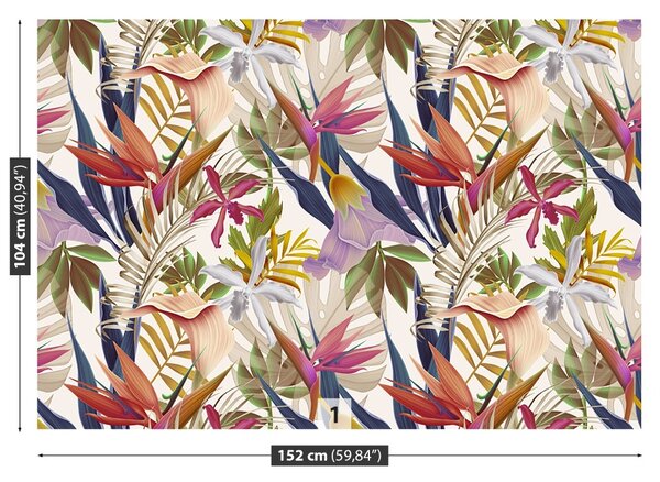 Carta da parati Fiori tropicali 104x70 cm