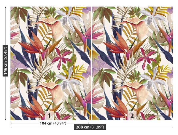 Carta da parati Fiori tropicali 104x70 cm