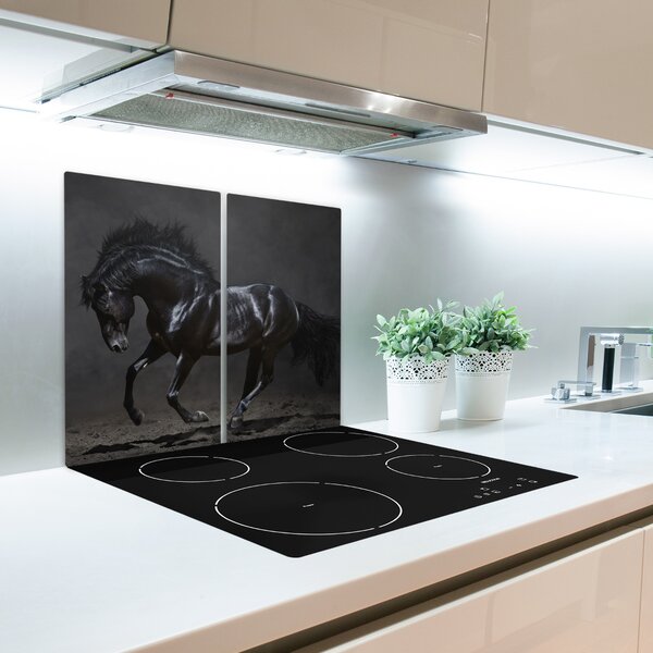 Tagliere in vetro temperato Cavallo nero 60x52 cm