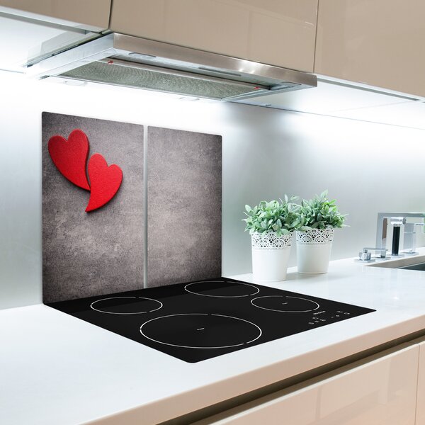 Tagliere in vetro Cuori rossi 60x52 cm