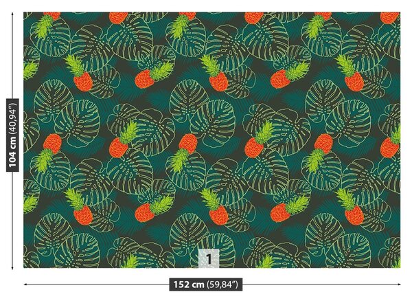 Carta da parati Foglie di frutta palma 104x70 cm