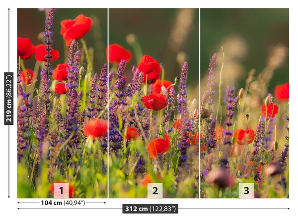 Carta da parati Fiori di campo 104x70 cm