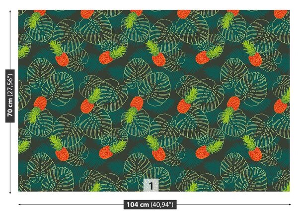 Carta da parati Foglie di frutta palma 104x70 cm