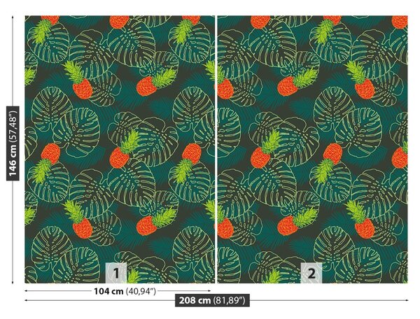 Carta da parati Foglie di frutta palma 104x70 cm