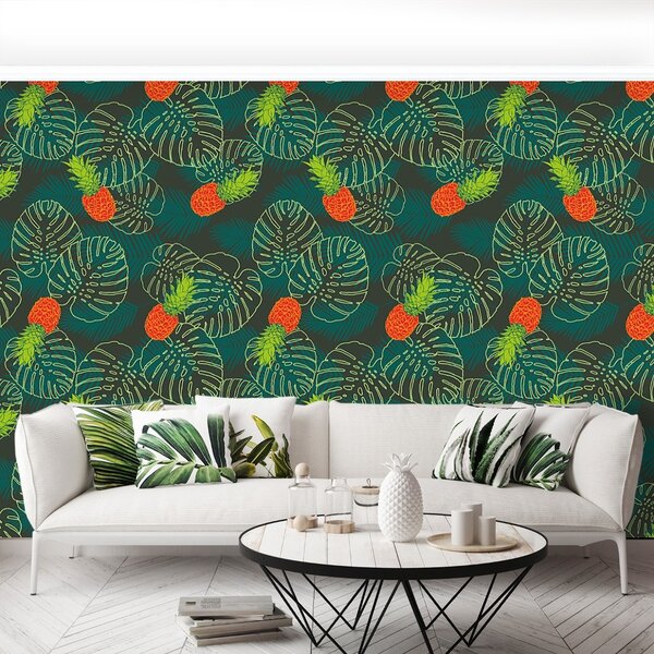 Carta da parati Foglie di frutta palma 104x70 cm