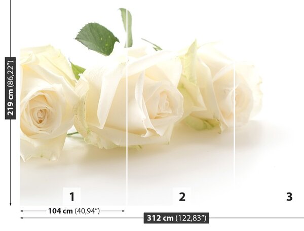 Carta da parati Rose bianche 104x70 cm