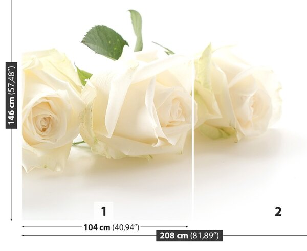 Carta da parati Rose bianche 104x70 cm