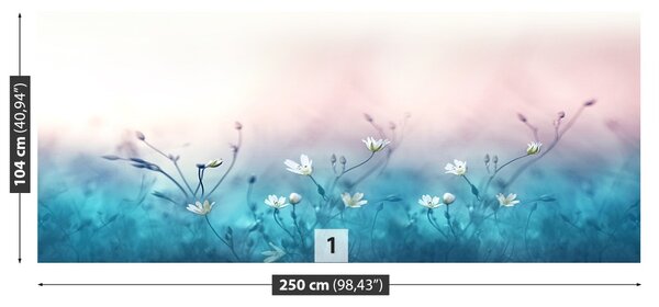 Carta da parati Fiori di campo bianco 104x70 cm