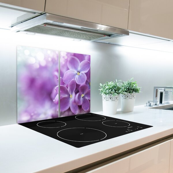 Tagliere in vetro Fiori lilla 60x52 cm