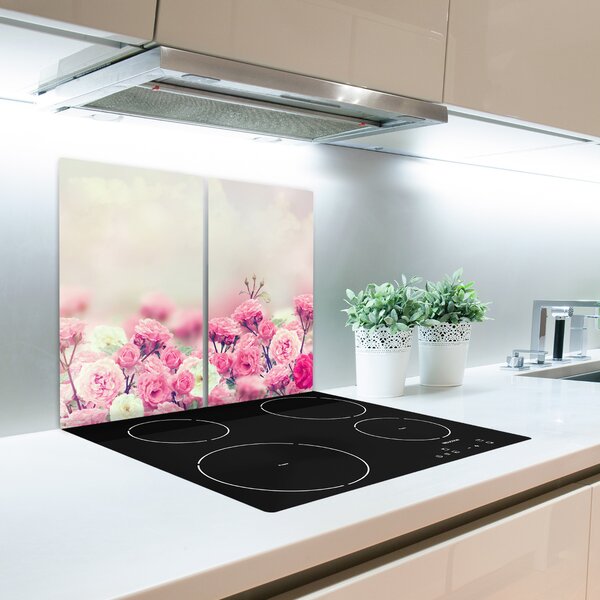 Tagliere in vetro Fiori di rosa selvatica 60x52 cm