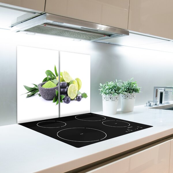 Tagliere in vetro temperato Lime e pietre 60x52 cm