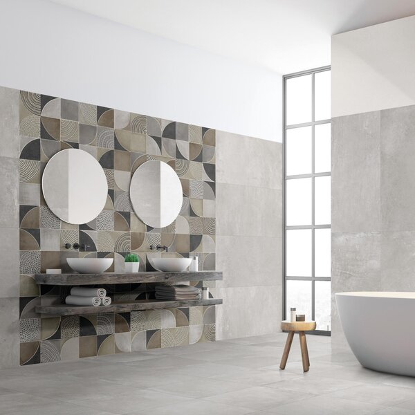 Gres porcellanato per interno 60x60 effetto cemento sp. 9.5 mm Station grigio