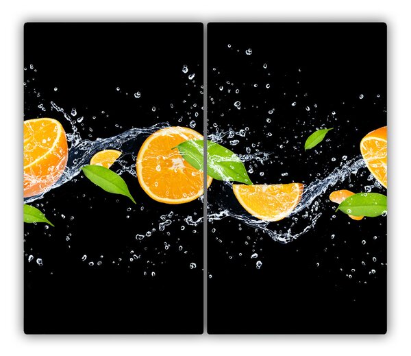 Tagliere in vetro temperato Arance e acqua 60x52 cm