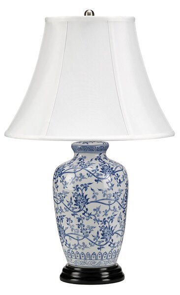 Lampada Da Scrivania Contemporanea Blue Ginger Jar Porcellana Blu 1 Luce E27