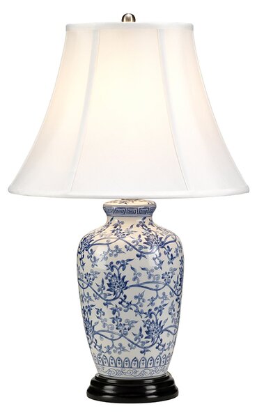 Lampada Da Scrivania Contemporanea Blue Ginger Jar Porcellana Blu 1 Luce E27