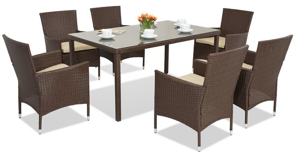Mobili da giardino in technorattan Milan/Grenada 6 Garden Point marrone