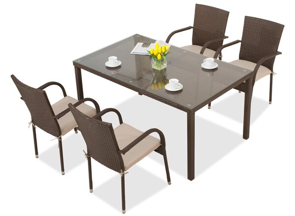 Set in rattan Milan 4 Garden Point