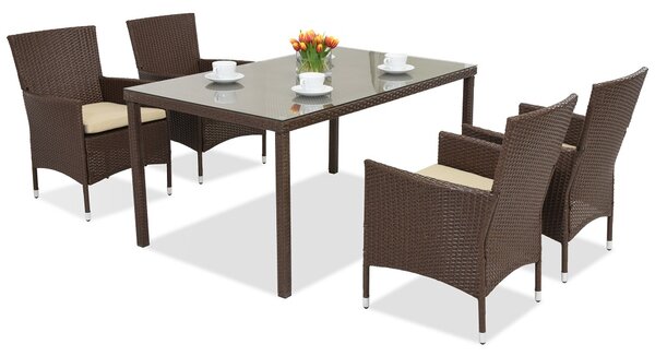 Mobili da giardino in technorattan Milan/Grenada 4 Garden Point marrone