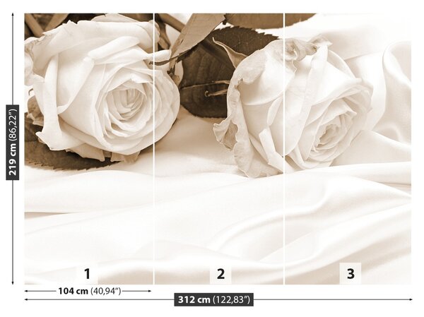 Carta da parati Rose seppia 104x70 cm