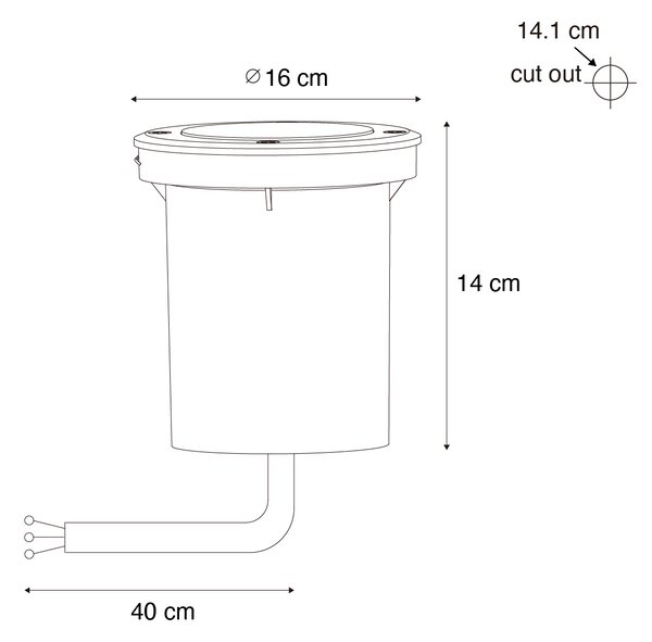 Set di 6 faretti da terra moderni in acciaio AR70 orientabili IP65 - Delux