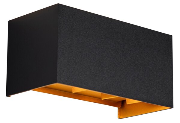 Lampada da parete per esterni nera con oro incl. LED 4 luci IP54 - Edwin