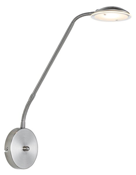 Lampada da parete moderna in acciaio con LED - Eva