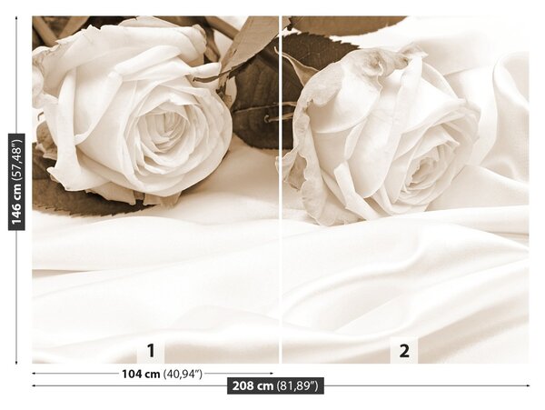 Carta da parati Rose seppia 104x70 cm