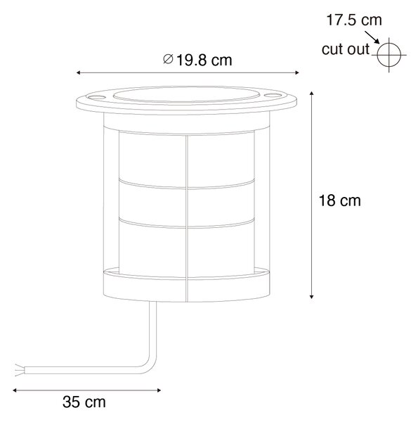 Set di 3 faretti da terra moderni neri 3 luci IP65 - Tribus