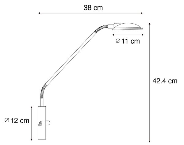 Lampada da parete moderna in acciaio con LED - Eva