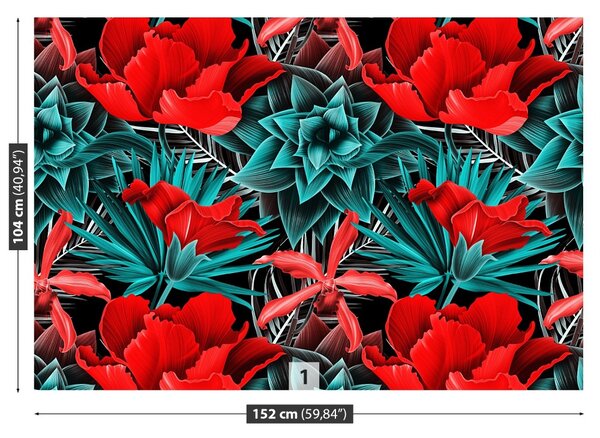Carta da parati Fiori tropicali 104x70 cm