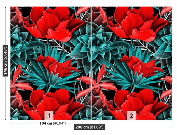 Carta da parati Fiori tropicali 104x70 cm