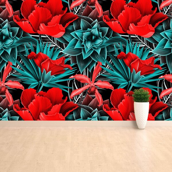 Carta da parati Fiori tropicali 104x70 cm