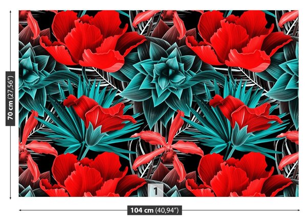 Carta da parati Fiori tropicali 104x70 cm