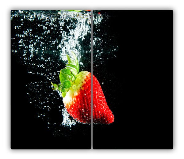 Tagliere in vetro Fragola sott'acqua 60x52 cm