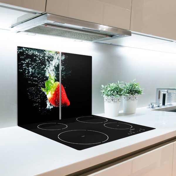 Tagliere in vetro Fragola sott'acqua 60x52 cm