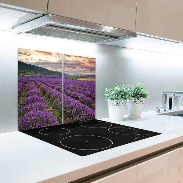Tagliere in vetro Campo di lavanda 60x52 cm
