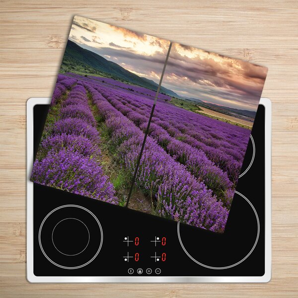 Tagliere in vetro Campo di lavanda 60x52 cm