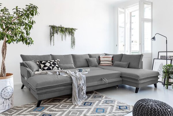 Divano letto grigio a "U", angolo destro Charming Charlie - Miuform