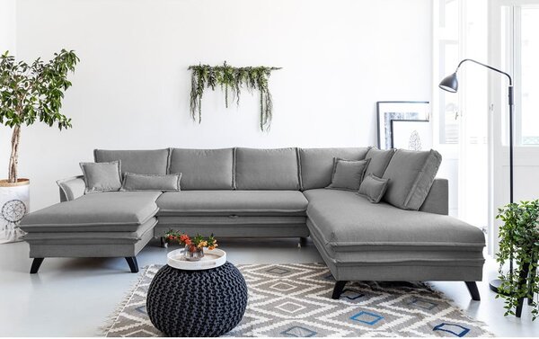 Divano letto grigio a "U", angolo destro Charming Charlie - Miuform