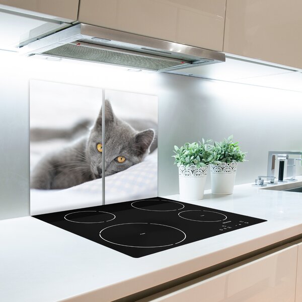 Tagliere in vetro Gatto grigio 60x52 cm