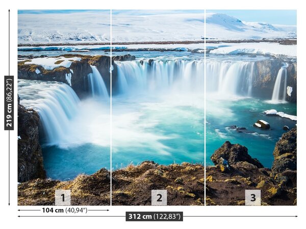 Carta da parati Goddafoss Waterfall 104x70 cm