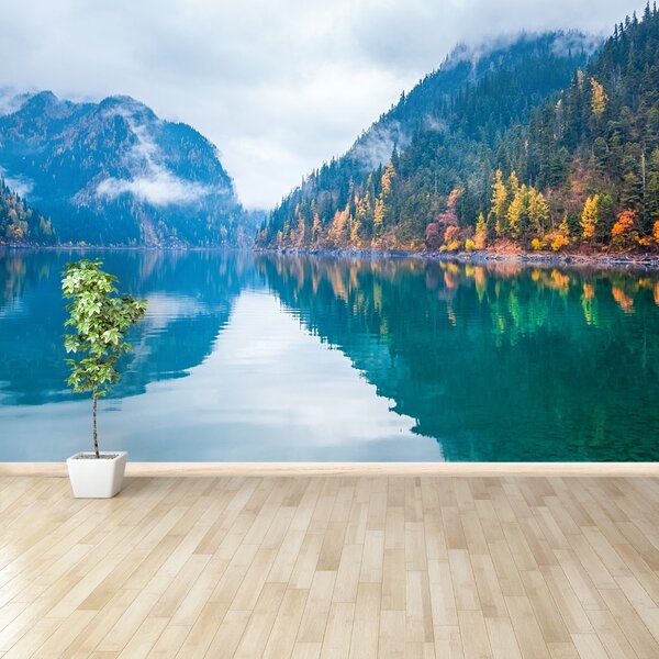 Carta da parati Lago in autunno 104x70 cm