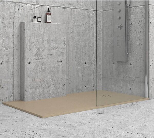 KAMALU - Piatto doccia pietra 80x100 colore tortora | KAM-CP100