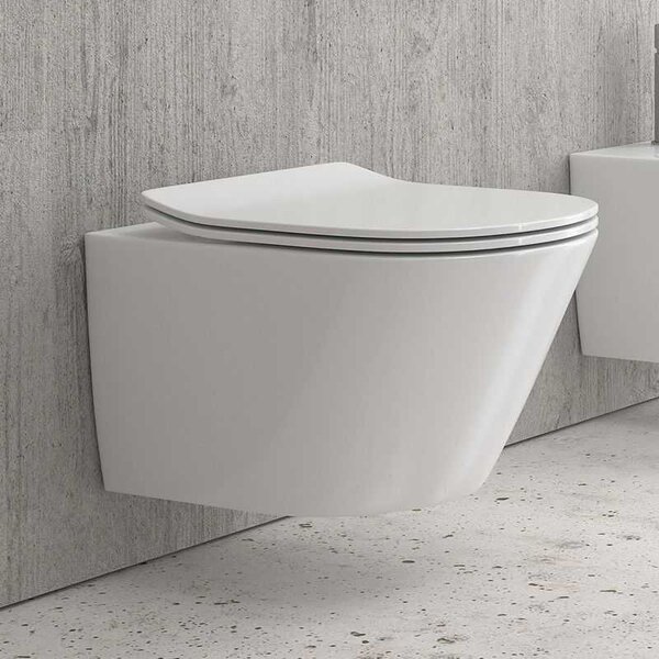 Kamalu wc sospeso senza brida sedile soft-close | klea-s