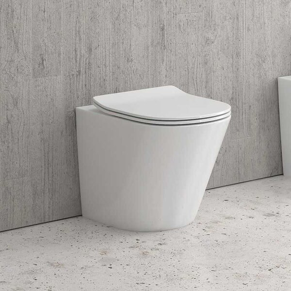 Kamalu vaso filo muro con sistema soft-close senza brida | klea-tf