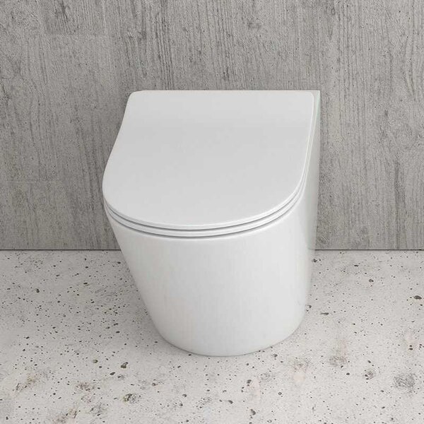 Kamalu vaso filo muro con sistema soft-close senza brida | klea-tf